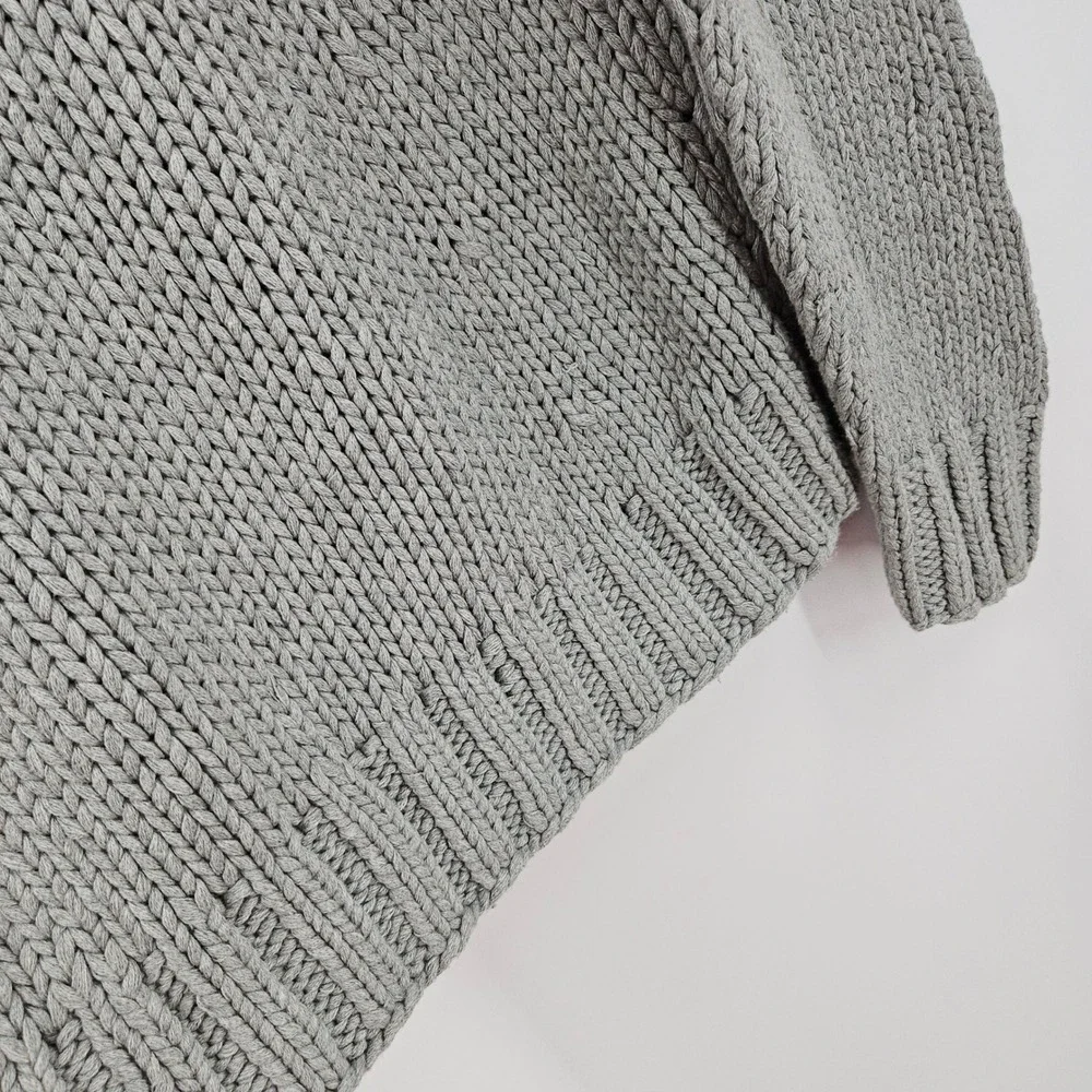 Vintage J. Crew Rollneck Handknit Sweater Gray Fisherman NWT Oarsman L